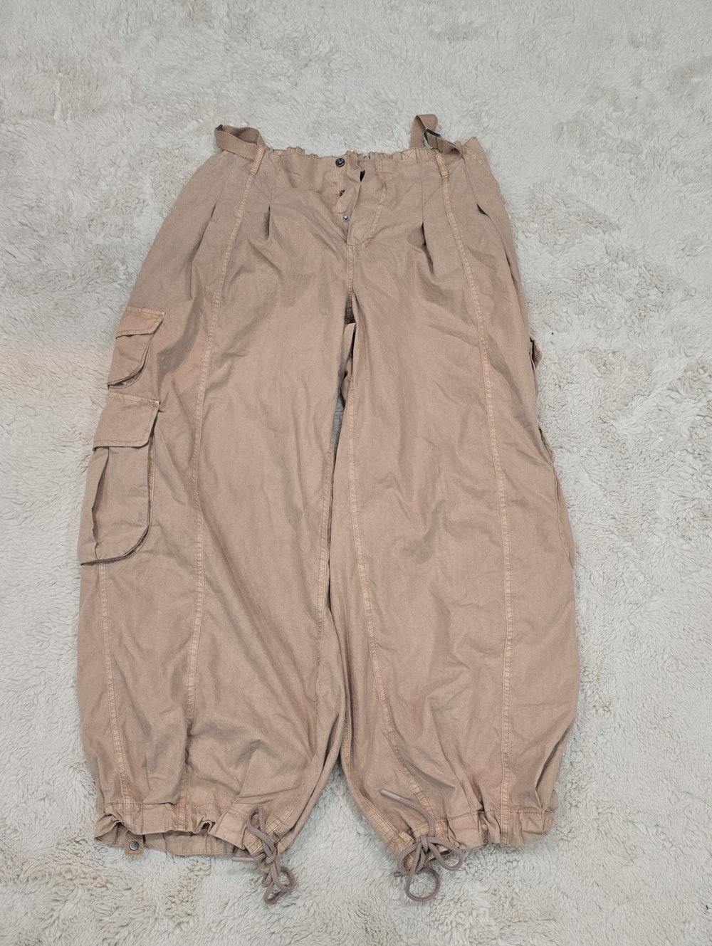 FP Movement by Free People Taupe Utility Balloon Pants ( One Missing Snap)